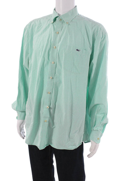 Vineyard Vines Mens Button Down Check Cotton Long Sleeve Shirt Size 2XL