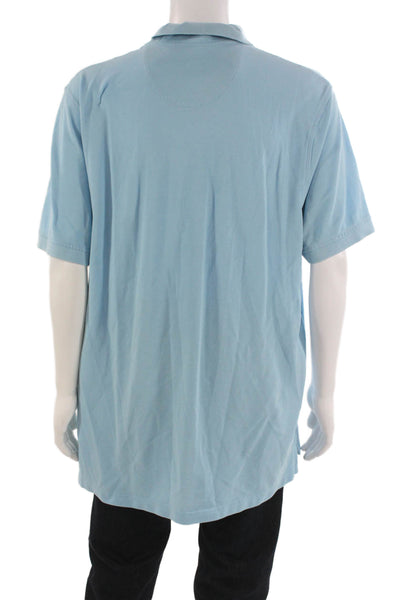 Brooks Brothers Mens Polo Shirt Blue Supima Cotton Short Sleeve Size 2XL