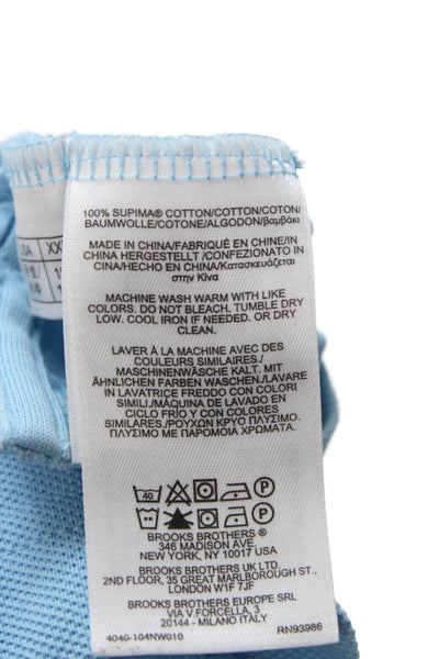 Brooks Brothers Mens Polo Shirt Blue Supima Cotton Short Sleeve Size 2XL