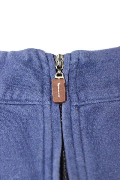 Peter Millar Mens Pullover Sweatshirt Blue Mock Neck Zip Long Sleeve Size 2XL