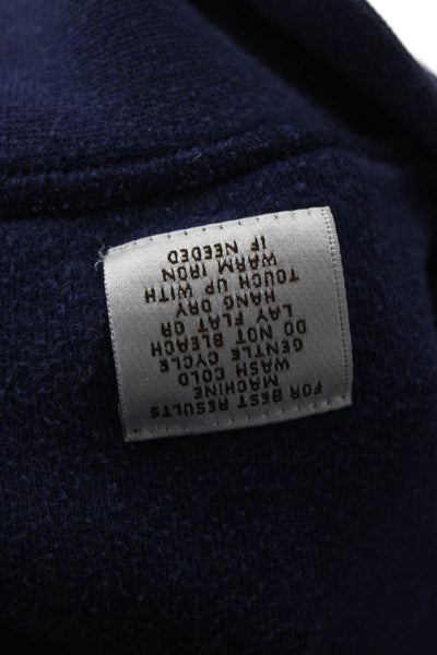 Peter Millar Mens Pullover Sweatshirt Blue Mock Neck Zip Long Sleeve Size 2XL