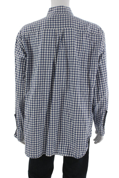 Vineyard Vines Mens Button Down Shirt Blue Check Long Sleeve Size 2XL