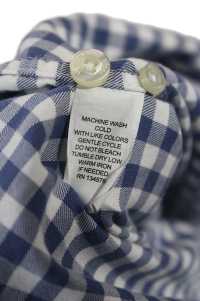 Vineyard Vines Mens Button Down Shirt Blue Check Long Sleeve Size 2XL
