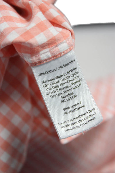 Vineyard Vines Mens Button Down Long Sleeve Orange Check Shirt Size 2XL