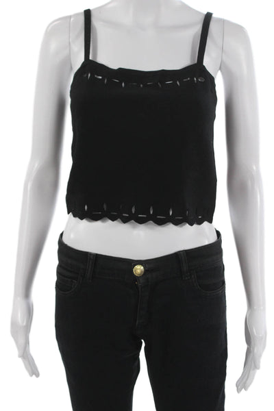 Sandro Womens Camisole Black Square Neck Sleeveless 55% Viscose Size 3