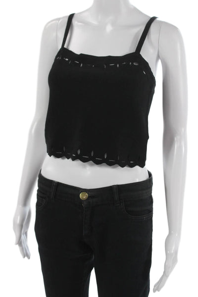 Sandro Womens Camisole Black Square Neck Sleeveless 55% Viscose Size 3