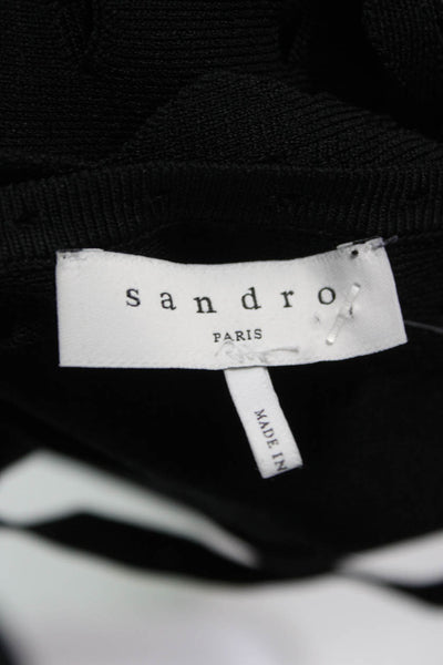 Sandro Womens Camisole Black Square Neck Sleeveless 55% Viscose Size 3