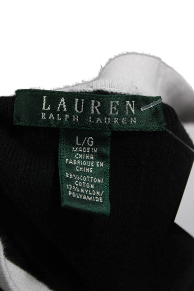 Lauren Ralph Lauren Womens Black Basic Tank Square Neck Cotton Top Size L
