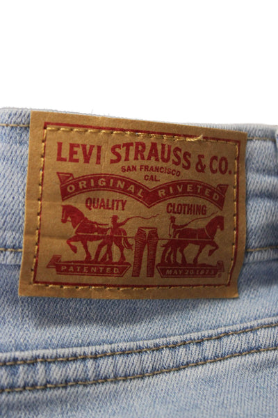 Levis Womens Cropped Mid Rise Blue Cotton Jeans Size 34
