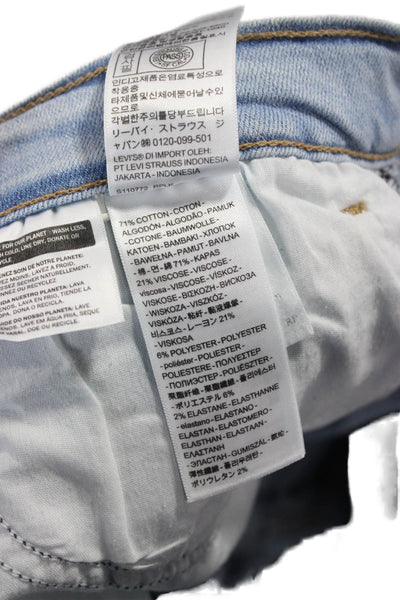 Levis Womens Cropped Mid Rise Blue Cotton Jeans Size 34