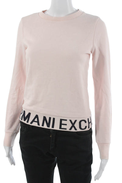 Armani Exchange Women Pink Pullover Cotton Long Sleeve Size XS