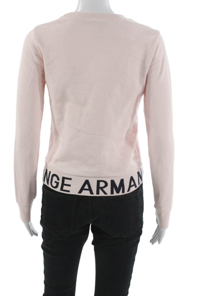 Armani Exchange Women Pink Pullover Cotton Long Sleeve Size XS