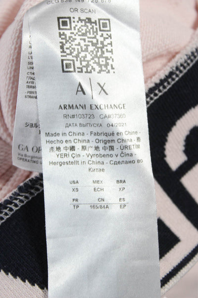 Armani Exchange Women Pink Pullover Cotton Long Sleeve Size XS