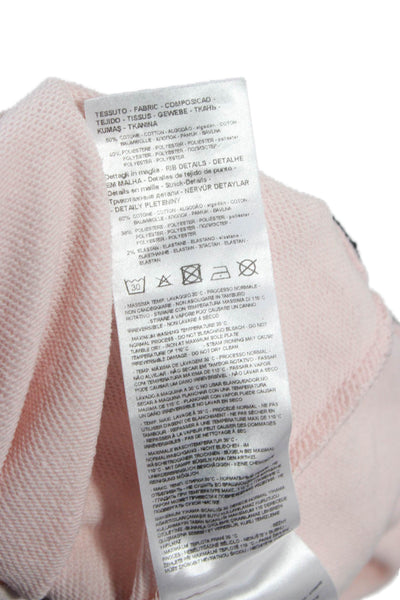 Armani Exchange Women Pink Cotton Pullover Sweatshirt Crew Neck Size S