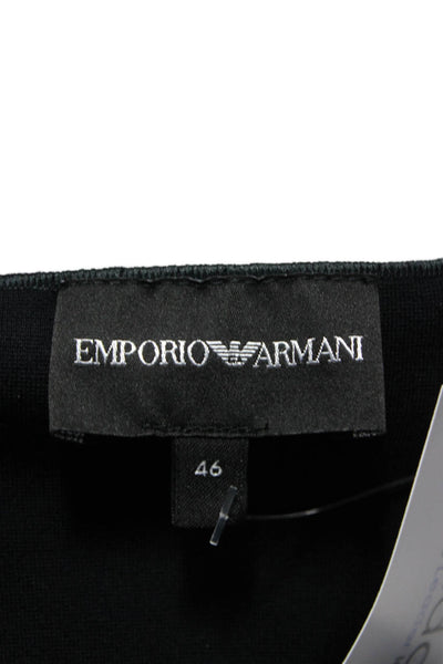 Emporio Armani Womens Basic Black Boat Neck 3/4 Sleeve Polyester Blouse Size 46