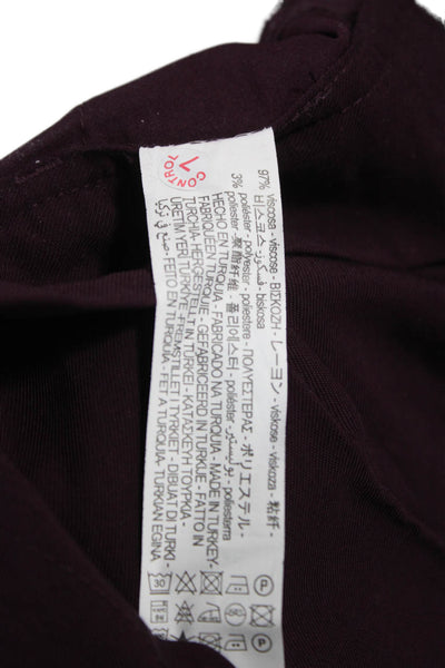 Zara Women Purple Viscose Dress Pants Button Size S