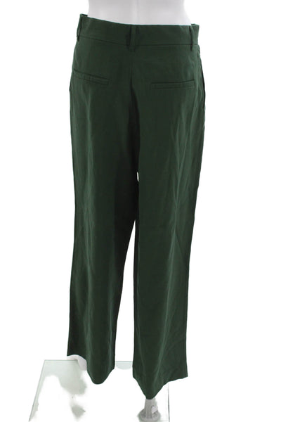 Zara Womens Green Dress Pants Viscose Button 30 Inseam Size S