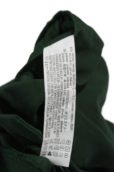 Zara Womens Green Dress Pants Viscose Button 30 Inseam Size S
