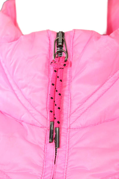 JSX Treme Womens Puffer Jacket Pink Nylon Zip Long Sleeve Solid Fall Size 2