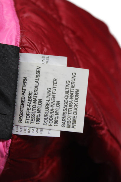 JSX Treme Womens Puffer Jacket Pink Nylon Zip Long Sleeve Solid Fall Size 2