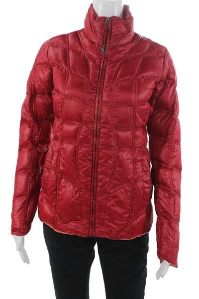 JSX Treme Women Puffer Jacket Red Nylon Zip Size 1