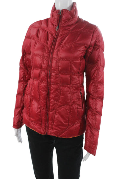 JSX Treme Women Puffer Jacket Red Nylon Zip Size 1