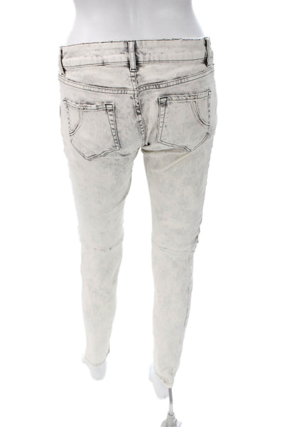 Maje Womens Skinny White Jeans Cotton Mid Rise Inseam 26in Size 28