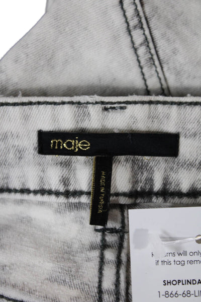 Maje Womens Skinny White Jeans Cotton Mid Rise Inseam 26in Size 28
