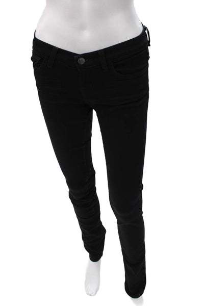 J Brand Women Skinny Jeans Black Cotton Blend Button Fly Size 24