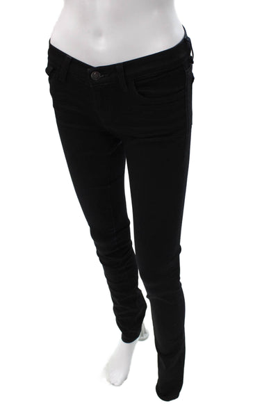 J Brand Women Skinny Jeans Black Cotton Blend Button Fly Size 24