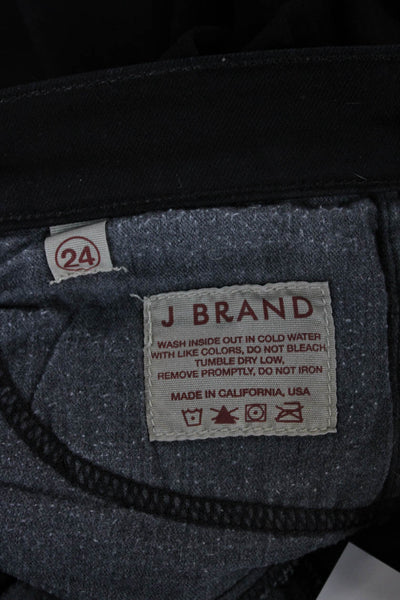 J Brand Women Skinny Jeans Black Cotton Blend Button Fly Size 24