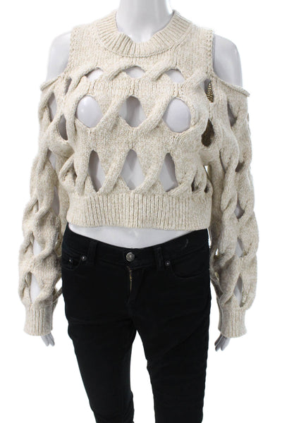 & Other Stories Womens Pullover Sweater Beige Cotton Long Sleeve Size S