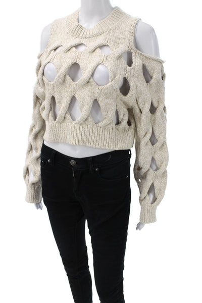 & Other Stories Womens Pullover Sweater Beige Cotton Long Sleeve Size S