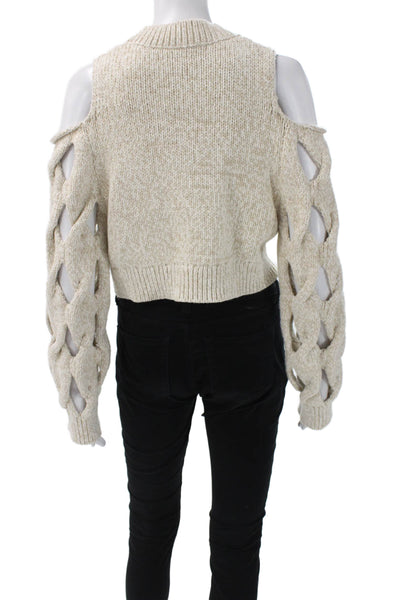 & Other Stories Womens Pullover Sweater Beige Cotton Long Sleeve Size S