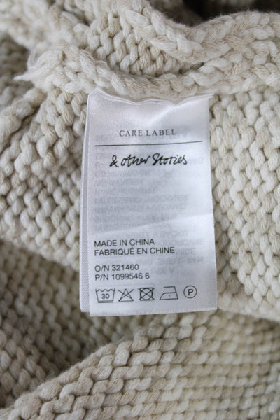 & Other Stories Womens Pullover Sweater Beige Cotton Long Sleeve Size S
