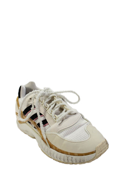 Adidas Womens Spotted Print Lace-Up Casual Sneakers Cream Size 7