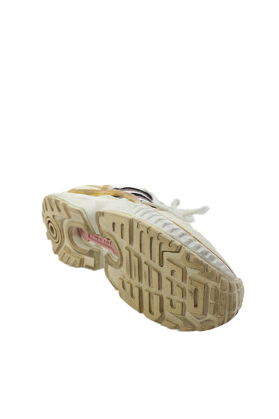 Adidas Womens Spotted Print Lace-Up Casual Sneakers Cream Size 7