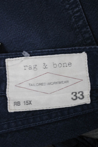 Rag & Bone Mens Straight Jeans Blue Cotton Button Size 33