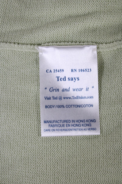 Ted Baker Mens Pullover Crew Neck Cotton Green Size L