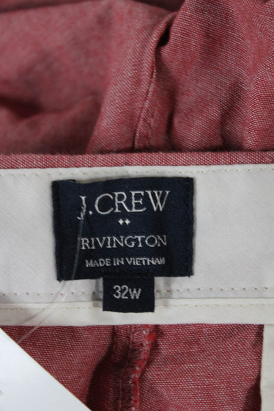 J Crew Mens Chino Shorts Red Cotton Size 32