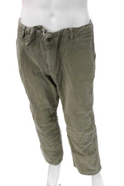 Ted Baker Mens Green Cotton Blend Pants Button Closure Inseam 29 Size 34