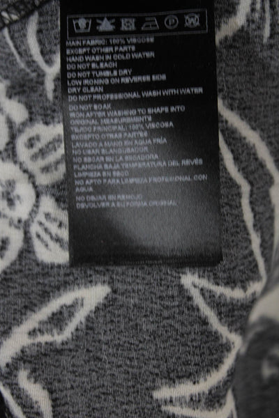 Ba&Sh Women Wrap Dress Black Floral V Neck Half Sleeve Viscose Size 0