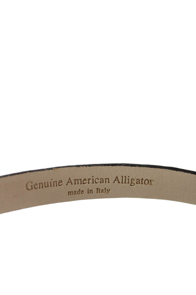 Tardini Womens Genuine American Alligator 1/2 Wide Belt Silver Belt Purple Sz 36