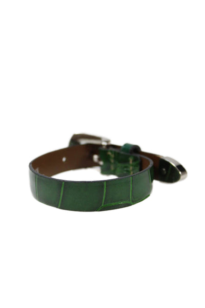 Tardini Womens Genuine American Alligator 1/2 Inch Wide Bracelet Dark Green