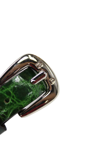 Tardini Womens Genuine American Alligator 1/2 Inch Wide Bracelet Dark Green