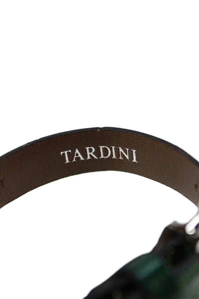 Tardini Womens Genuine American Alligator 1/2 Inch Wide Bracelet Dark Green