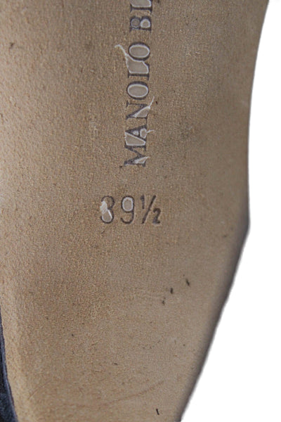 Manolo Blahnik Womens Suede Pointed Toe Ankle Boots Brown Size 39.5 9.5