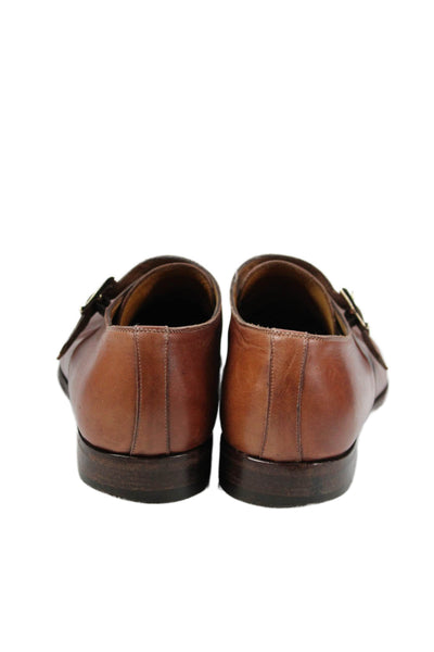 Santoni Mens Leather Buckle Closure Oxford Dress Shoes Brown Size 10.5 D
