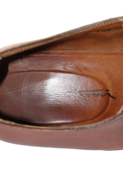Santoni Mens Leather Buckle Closure Oxford Dress Shoes Brown Size 10.5 D