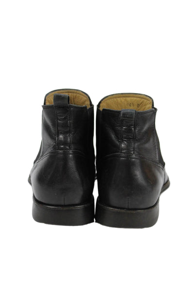 Nordstrom Mens Leather Stretch Inset Pull On Ankle Boots Black Size 10.5 D